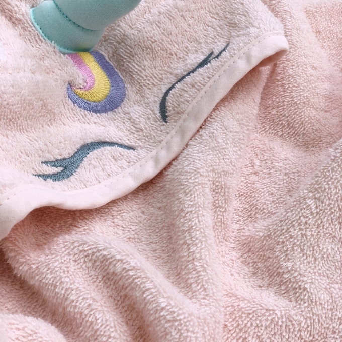 Prosop bebe copii cu gluga din bumbac, Unicorn (3)